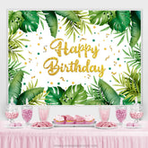 Gold Schleife Blätter Glücklich Geburtstag Backdorp Für Party